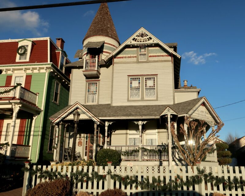 Beauclaire's Bed and Breakfast on Ocean Street during golden hour.