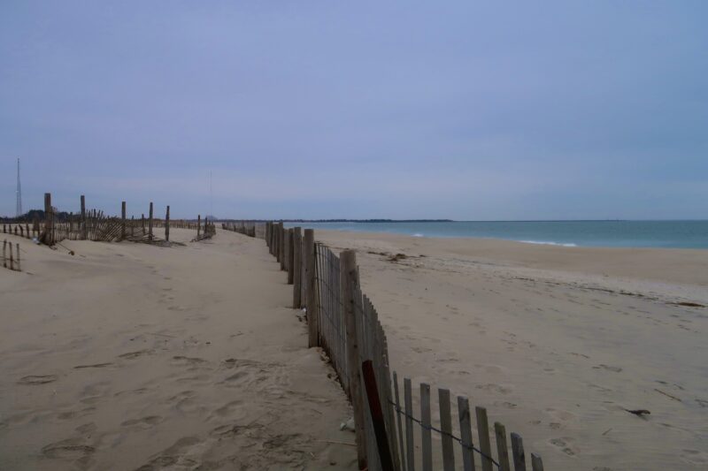 Poverty Beach empty in the winter