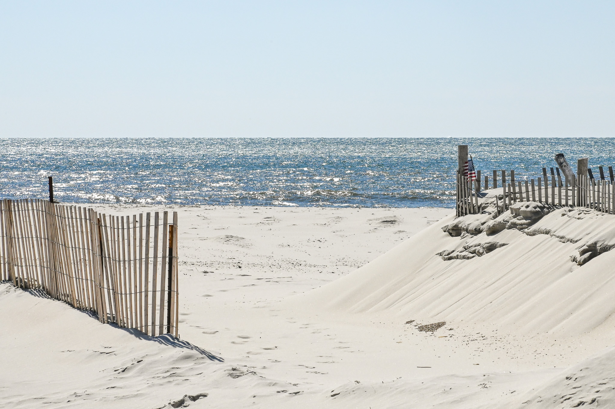 The Ocean is Sparkling at the end of Beach Ave