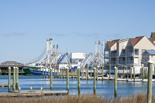 Looking over Deviles Reach to the Lobster house and fishing boats.