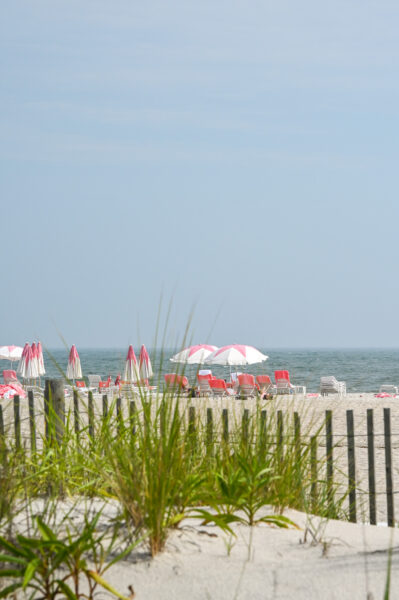 View From The Dunes of the Virgina beach chairs and umbrellas
