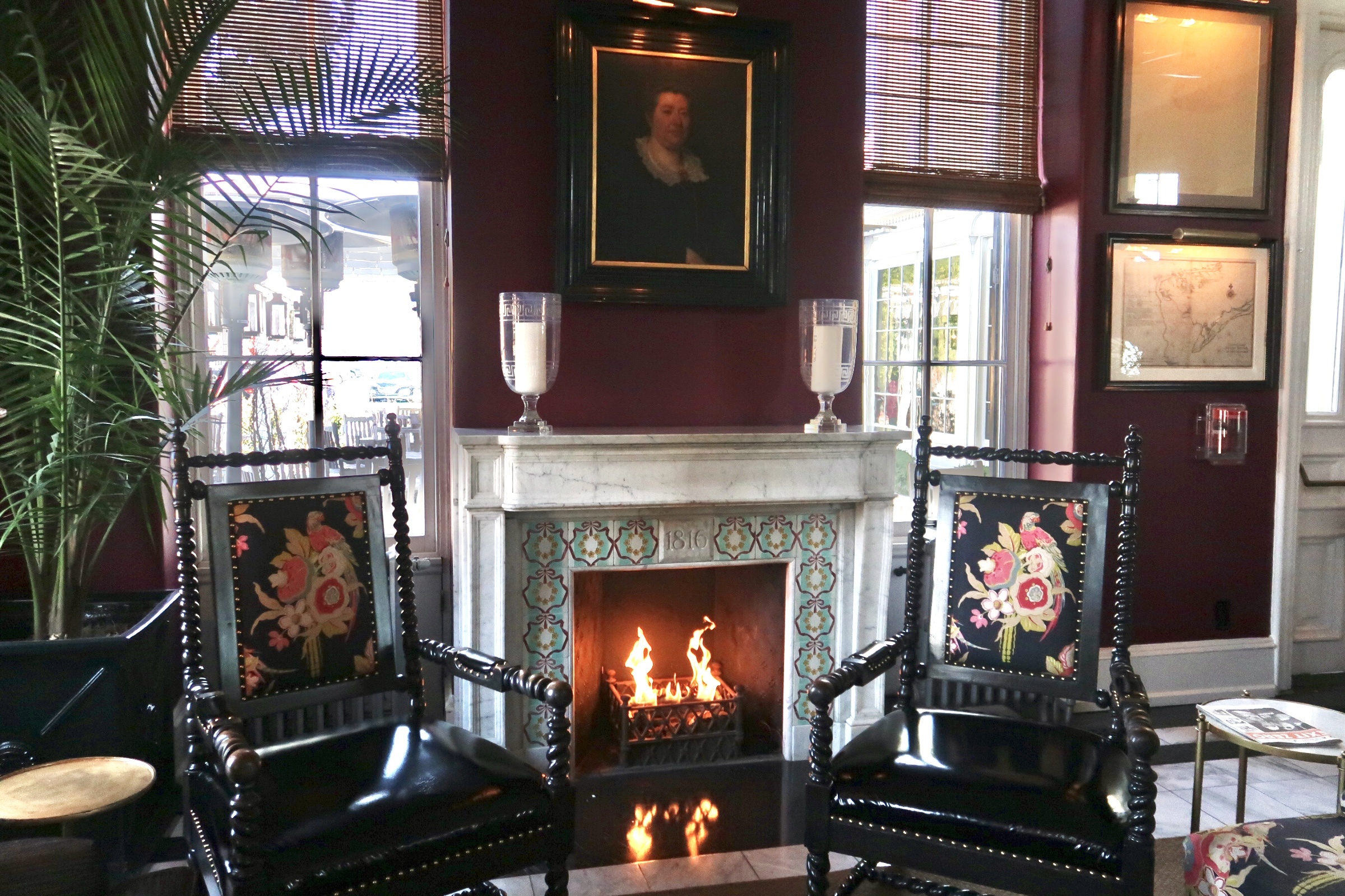 Congress Hall lobby fireplace