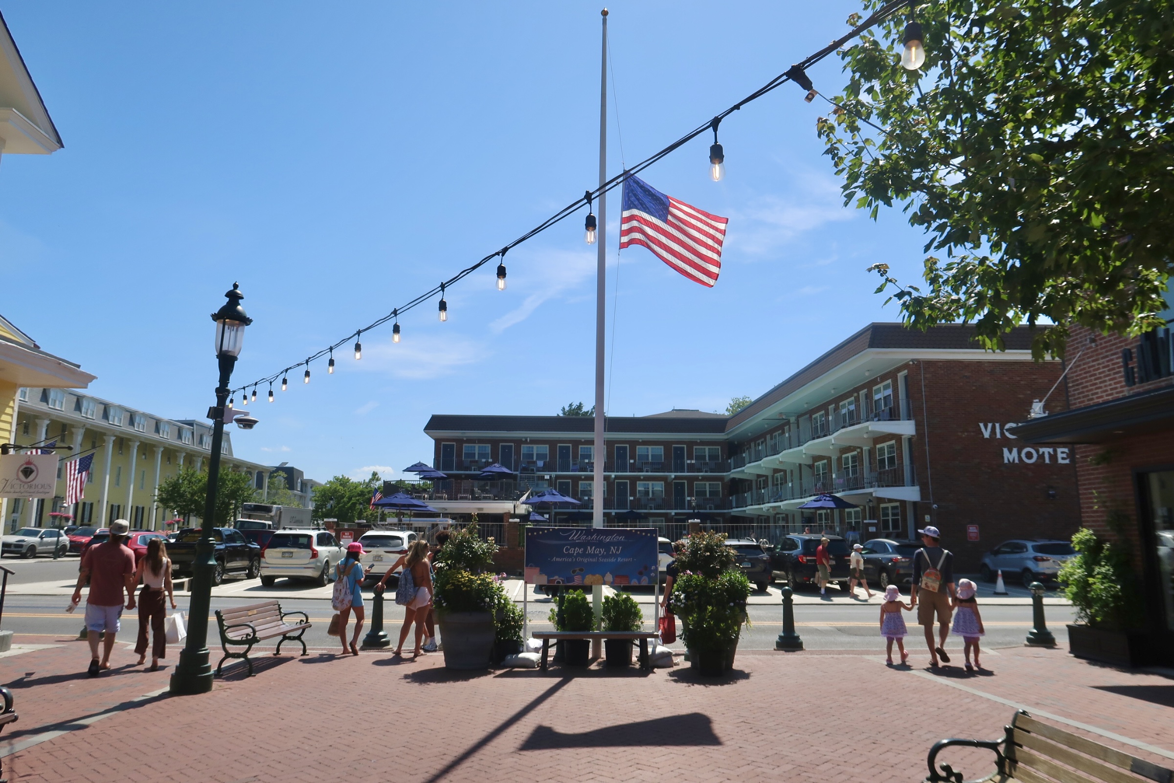 End of the Washington Street Mall on sunny summer day