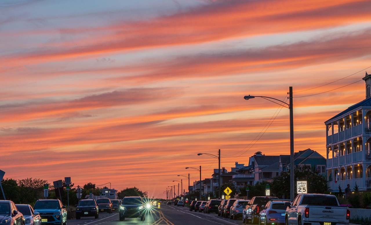 Summer Evening Glow on Beach Avenue as Michelle was walking off the beach to her car.