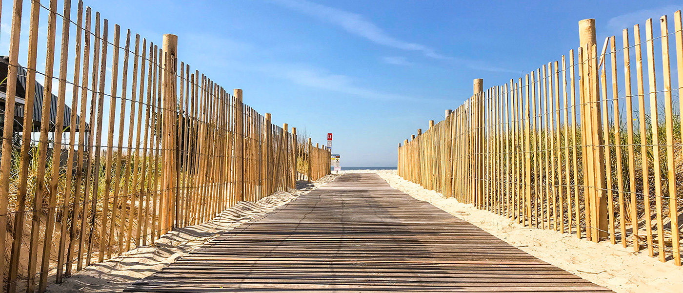Wooden walkway at Cape May's beach entrance