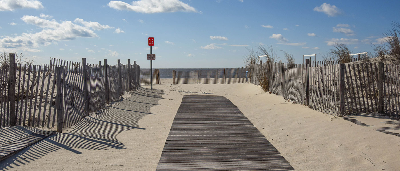 Beach entrance during the winter